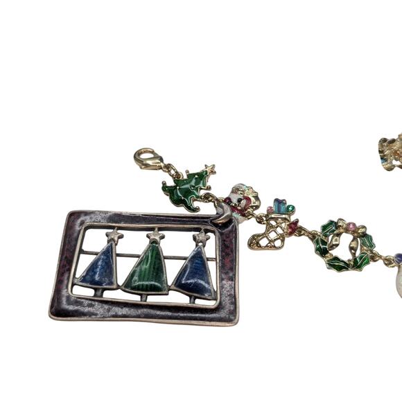 Lot of Ten Christmas Theme Bracelets Brooches Pendant & A 'Caleb' Ornament - Picture 5 of 8